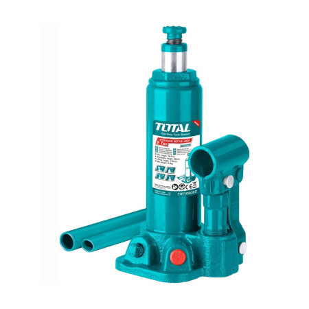 Домкрат гидравлический бутылочный 2 т. TOTAL THT109022 Домкрат гидравлический бутылочный 2 т. TOTAL THT109022