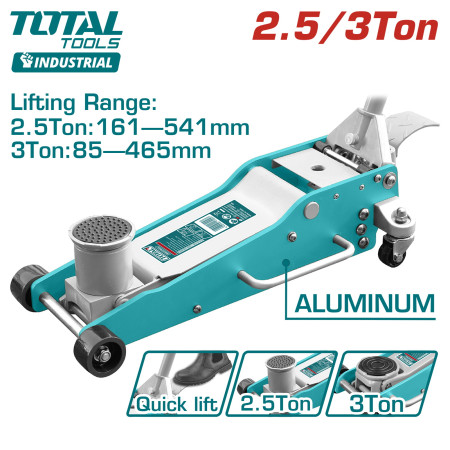 Домкрат гидравлический подкатной 2,5-3 т TOTAL THT108253 Домкрат гидравлический подкатной 2,5-3 т TOTAL THT108253