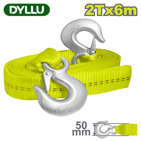 Трос буксировочный со стальными крюками 2т 6м DYLLU DTRT33260 Трос буксировочный со стальными крюками 2т 6м DYLLU DTRT33260