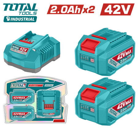 Аккумулятор (2) с зарядным устройством TOTAL TFBCPM20221 Аккумулятор (2) с зарядным устройством TOTAL TFBCPM20221