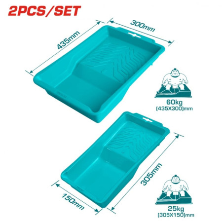 Набор ванночек малярных пластмассовых TOTAL TCHPTT435105 (2шт) Набор ванночек малярных пластмассовых TOTAL TCHPTT435105 (2шт)