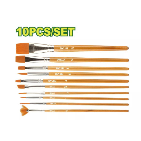 Набор кистей художественных 10-22мм DYLLU DTXA1K10 (10 шт.) Набор кистей художественных 10-22мм DYLLU DTXA1K10 (10 шт.)