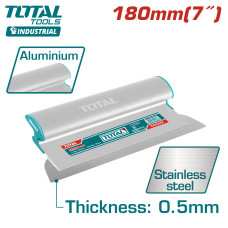 Шпатель-правило нерж. с алюм. ручкой 180 мм TOTAL THSCL00701