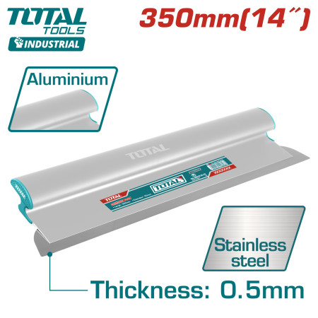 Шпатель-правило нерж. с алюм. ручкой 350 мм TOTAL THSCL01401