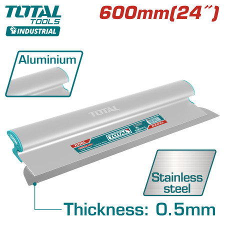 Шпатель-правило нерж. с алюм. ручкой 600 мм TOTAL THSCL01401