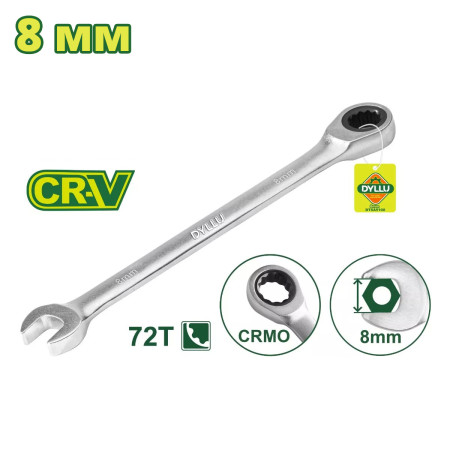 Ключ комбинированный с трещоткой 8 мм DYLLU DTSA5108