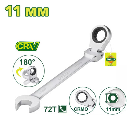 Ключ комбинированный с трещоткой и шарниром 11 мм DYLLU DTSA6111 Ключ комбинированный с трещоткой и шарниром 11 мм DYLLU DTSA6111