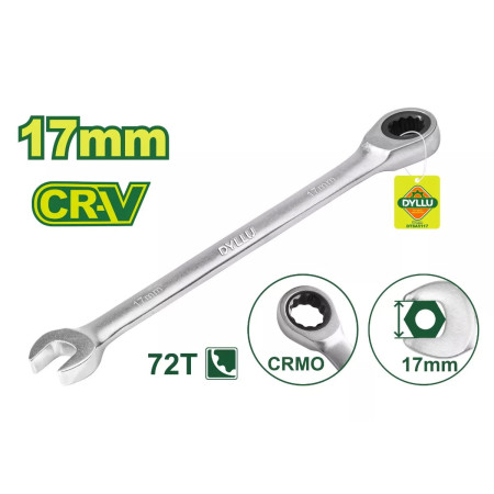 Ключ комбинированный с трещоткой 17 мм DYLLU DTSA5117 Ключ комбинированный с трещоткой 17 мм DYLLU DTSA5117