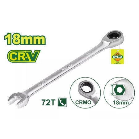 Ключ комбинированный с трещоткой 18 мм DYLLU DTSA5118