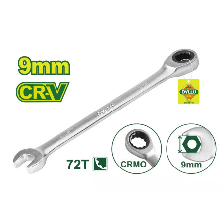 Ключ комбинированный с трещоткой 9 мм DYLLU DTSA5109 Ключ комбинированный с трещоткой 9 мм DYLLU DTSA5109