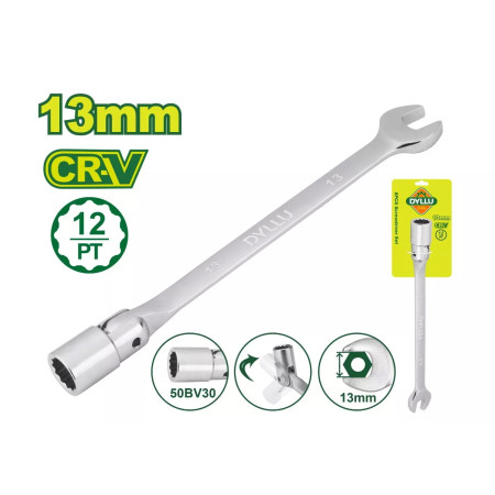 Ключ торцевой комбинированный с шарниром 13 мм DYLLU DTTH1E13 Ключ торцевой комбинированный с шарниром 13 мм DYLLU DTTH1E13