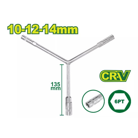 Ключ торцевой Y-образный 10-12-14 мм DYLLU DTTH2102