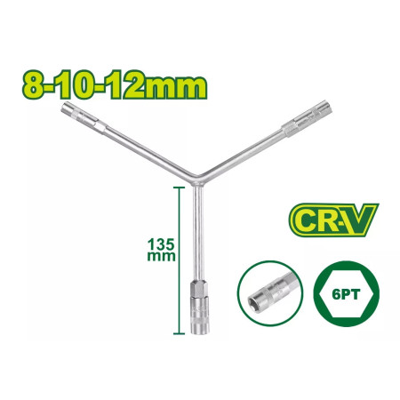 Ключ торцевой Y-образный 8-10-12 мм DYLLU DTTH2101