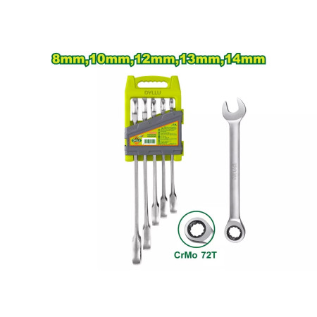 Набор гаечных ключей с трещоткой DYLLU DTSP4205 (5 шт) Набор гаечных ключей с трещоткой DYLLU DTSP4205 (5 шт)