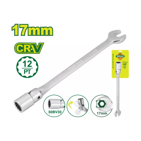 Ключ торцевой комбинированный с шарниром 17 мм DYLLU DTTH1E17