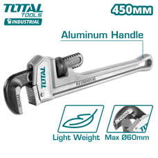 Ключ трубный 450 мм L-образный с алюминиевой рукояткой TOTAL THTAL17186