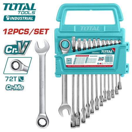 Набор ключей комбинированных с трещоткой TOTAL THT102RK0126 (12 шт) Набор ключей комбинированных с трещоткой TOTAL THT102RK0126 (12 шт)