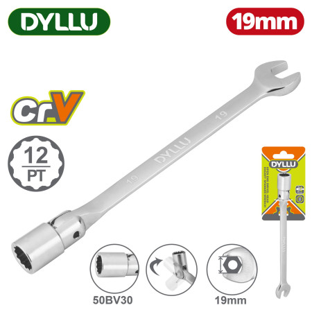 Ключ торцевой комбинированный с шарниром 12-19 мм DYLLU DTTH1E19 Ключ торцевой комбинированный с шарниром 12-19 мм DYLLU DTTH1E19