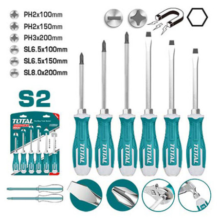 Набор ударных отверток TOTAL THGSS2606 (6 предметов) Набор ударных отверток TOTAL THGSS2606 (6 предметов)