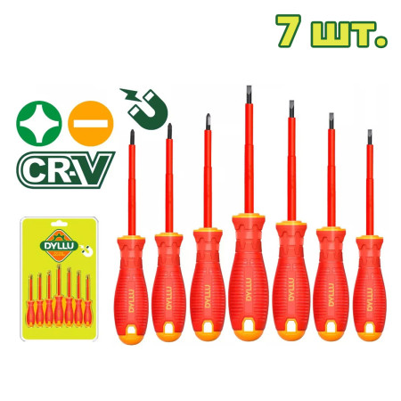 Набор диэлектрических отверток DYLLU DTSS7407 (7 шт.) Набор диэлектрических отверток DYLLU DTSS7407 (7 шт.)