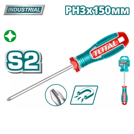 Отвертка крестообразная PH3x150мм TOTAL TSDPH3150 Отвертка крестообразная PH3x150мм TOTAL TSDPH3150