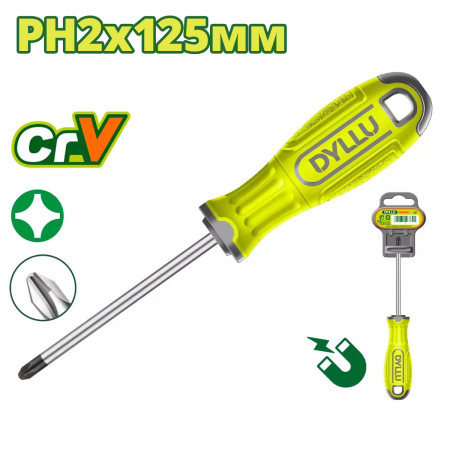Отвертка крестовая PH2x125мм DYLLU DTSD2225 Отвертка крестовая PH2x125мм DYLLU DTSD2225
