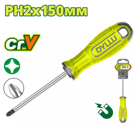 Отвертка крестовая PH2x150мм DYLLU DTSD2226