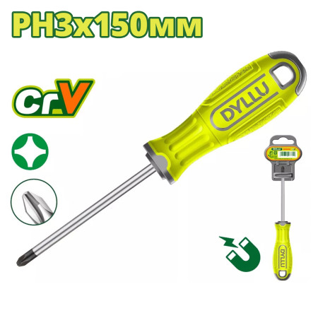 Отвертка крестовая PH3x150мм DYLLU DTSD2236