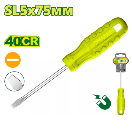 Отвертка шлицевая SL5 75мм DYLLU DTSD3953 Отвертка шлицевая SL5 75мм DYLLU DTSD3953