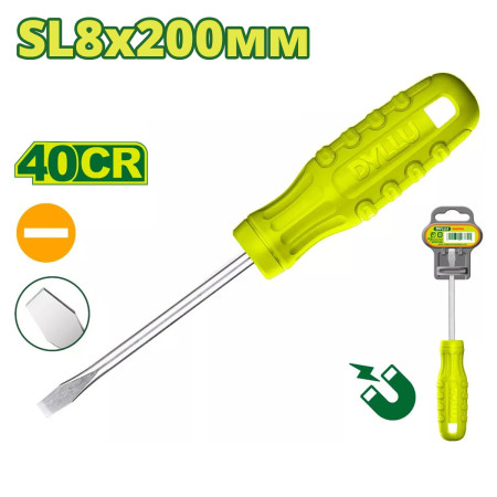 Отвертка шлицевая SL8 200мм DYLLU DTSD3988 Отвертка шлицевая SL8 200мм DYLLU DTSD3988