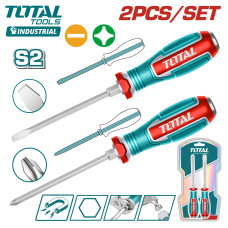 Набор отверток ударных SL6.5, PH2 TOTAL TGTST0206 (2 шт)