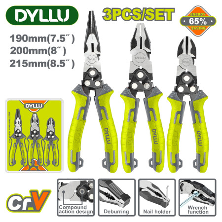 Набор шарнирно-губцевого инструмента DYLLU DTPS0403 (3 шт)