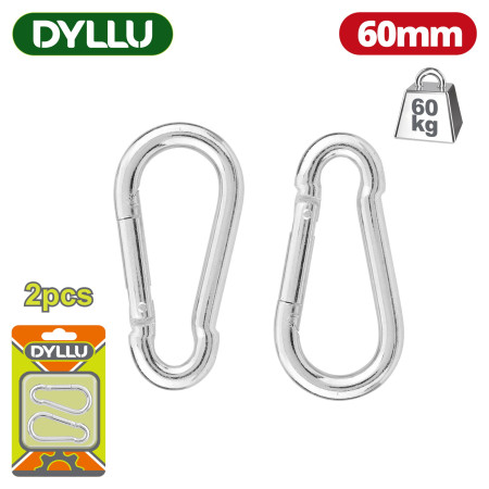 Карабины 60 мм DYLLU DTQL2K03 (2 шт) Карабины 60 мм DYLLU DTQL2K03 (2 шт)