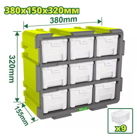 Система хранения 380x155x320мм DYLLU DTTB8331 (9 выдвижных ящиков) Система хранения 380x155x320мм DYLLU DTTB8331 (9 выдвижных ящиков)