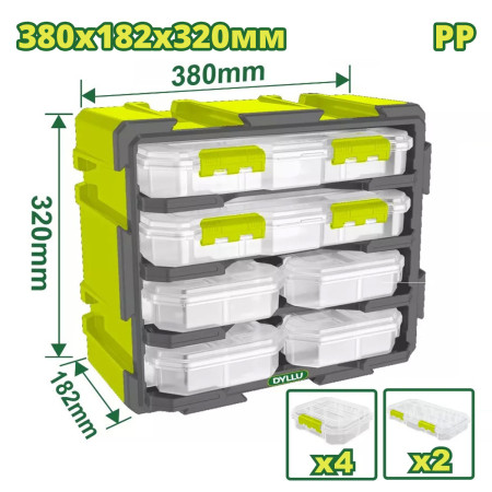 Система хранения 380х182х320мм DYLLU DTTB8346 (6 контейнеров) Система хранения 380х182х320мм DYLLU DTTB8346 (6 контейнеров)