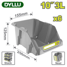 Набор контейнеров для хранения 250x155x125мм DYLLU DTTB0603 (6шт)