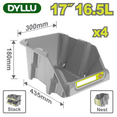 Набор контейнеров для хранения 435x300x180мм DYLLU DTTB0606 (4шт)