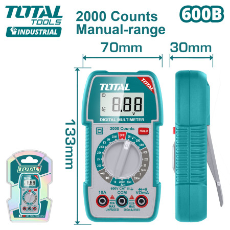 Цифровой мультиметр 600В TOTAL TMT5360011 Цифровой мультиметр 600В TOTAL TMT5360011