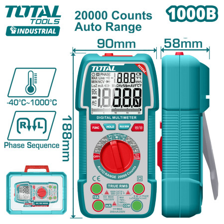 Цифровой мультиметр 1000В TOTAL TMT5410003