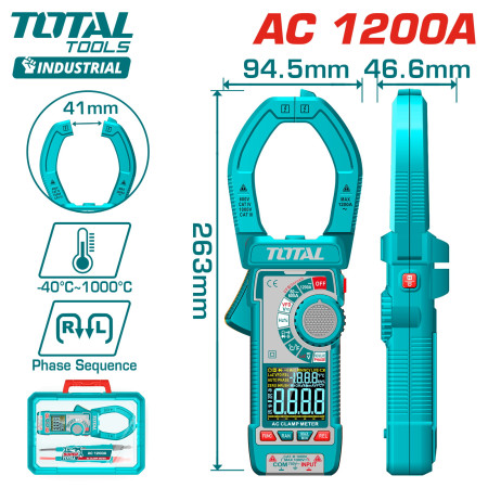 Токоизмерительные клещи для переменного тока 1000А TOTAL TMT7610001 Токоизмерительные клещи для переменного тока 1000А TOTAL TMT7610001