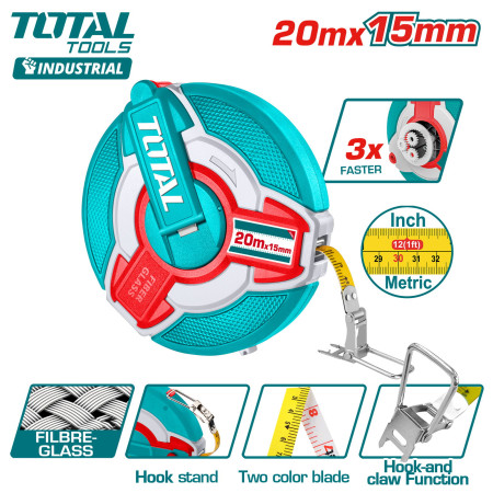 Стекловолоконная измерительная лента TOTAL TMTF18206